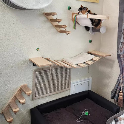 Parcours Mural pour Chat en Bois - Ronronclub