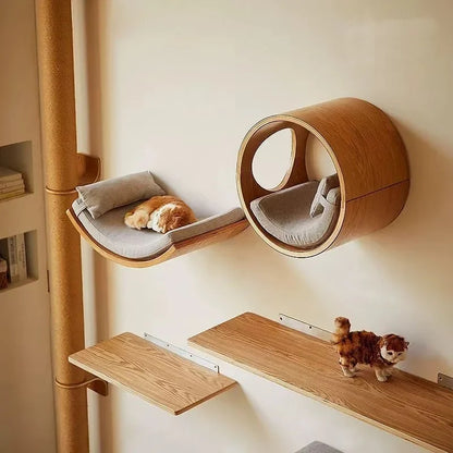 Parcours Mural pour Chat en Bois - Ronronclub
