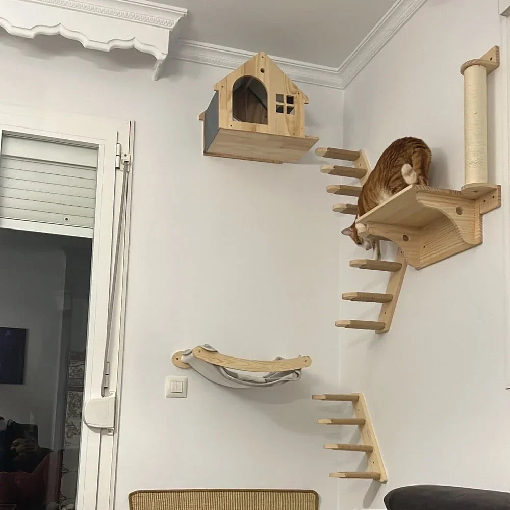 Parcours Mural pour Chat en Bois - Ronronclub