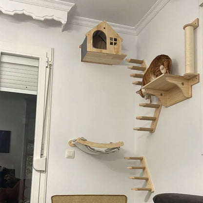Parcours Mural pour Chat en Bois - Ronronclub